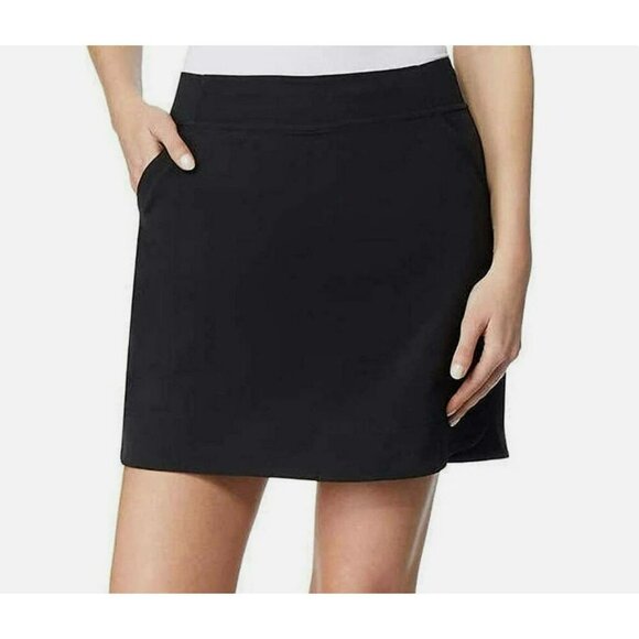 32 Degrees Cool Black Athletic Stretch Skort Skirt Built-in Shorts Pockets XL - Picture 1 of 7